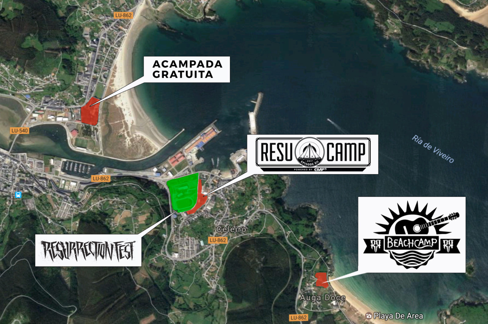 Mapa acampadas esp web - rock and blog