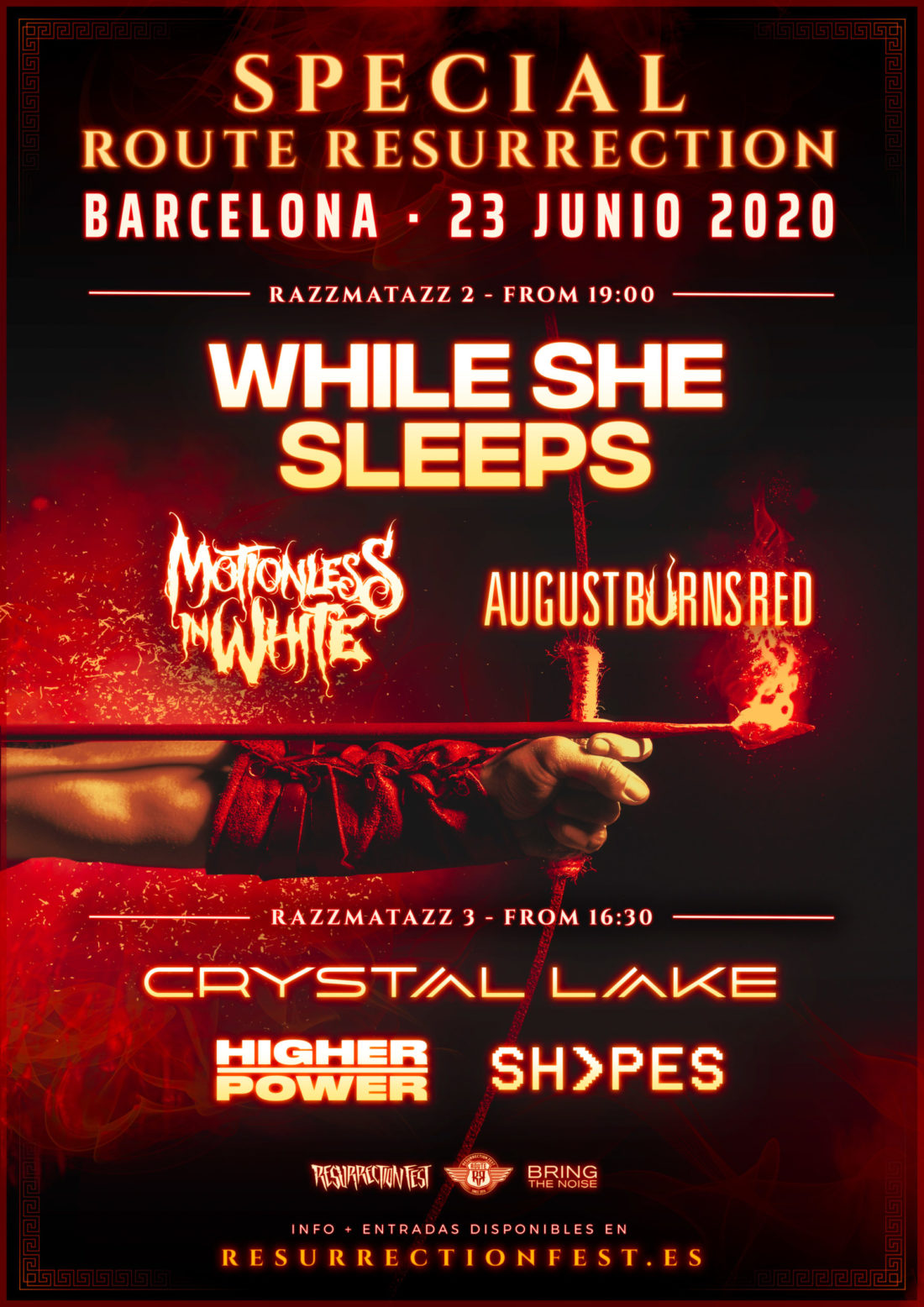 Nuevo Special Route Resurrection con While She Sleeps, Motionless In White, August Burns Red, Crystal Lake y muchos más