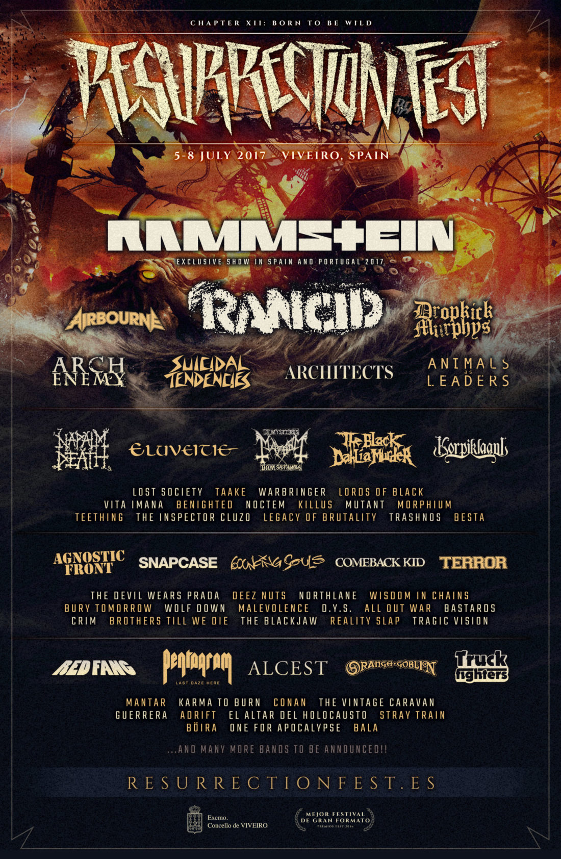 Rammstein and Rancid, headliners of Resurrection Fest 2017