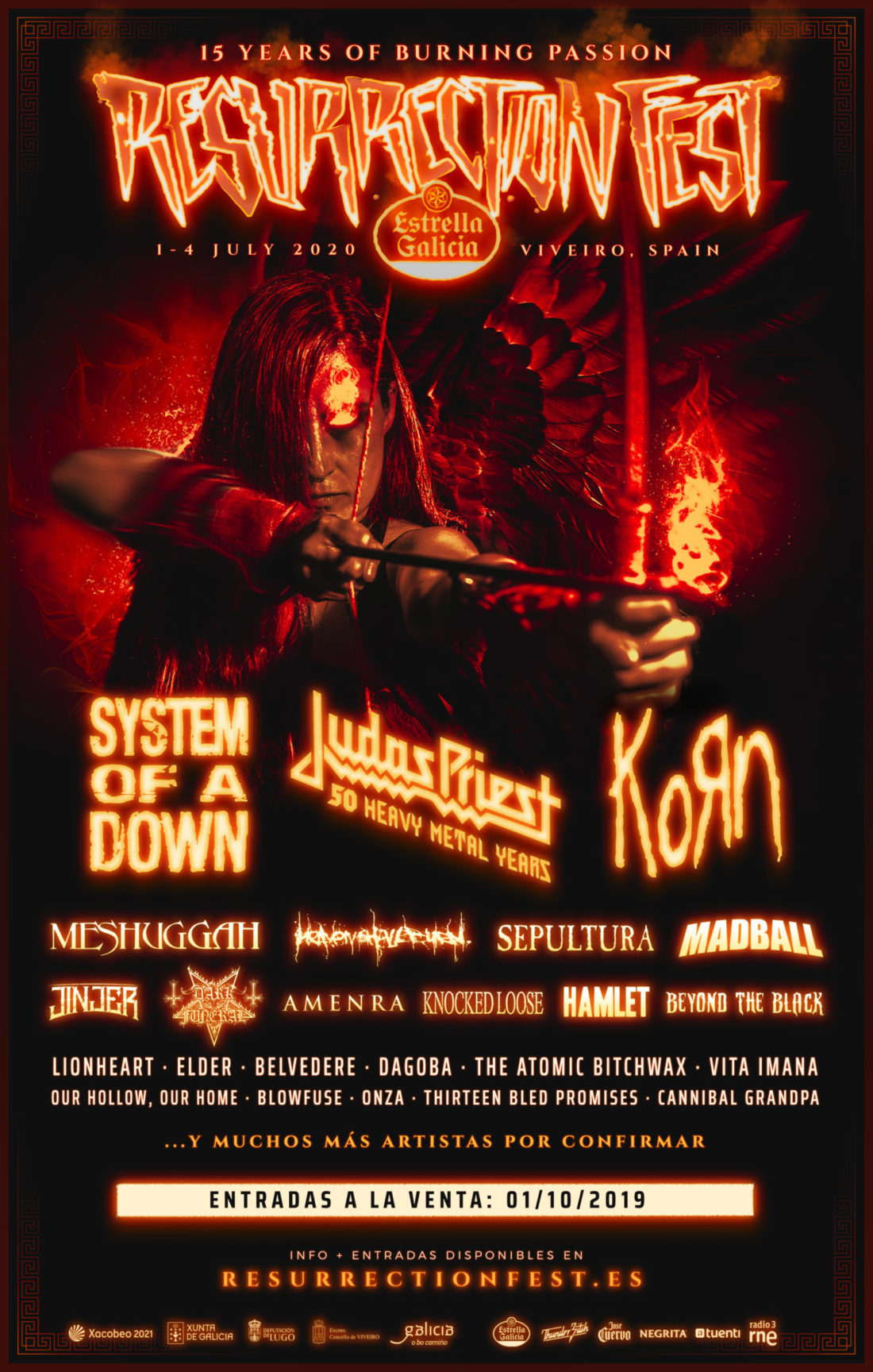 Judas Priest y KoRn se unen como cabezas de cartel del Resurrection Fest Estrella Galicia 2020 junto a muchas bandas más