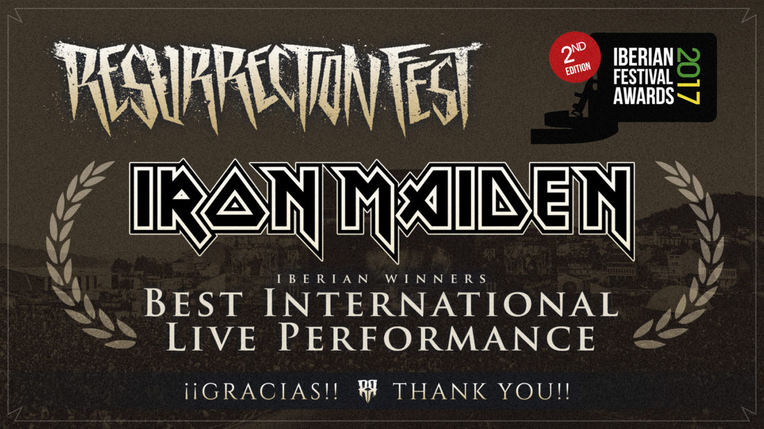 Bruce Dickinson, singer of Iron Maiden, congratulates Resurrection Fest for winning at the Iberian Festival Awards