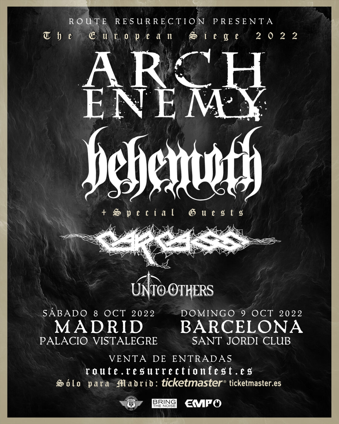 Arch Enemy + Behemoth con Carcass