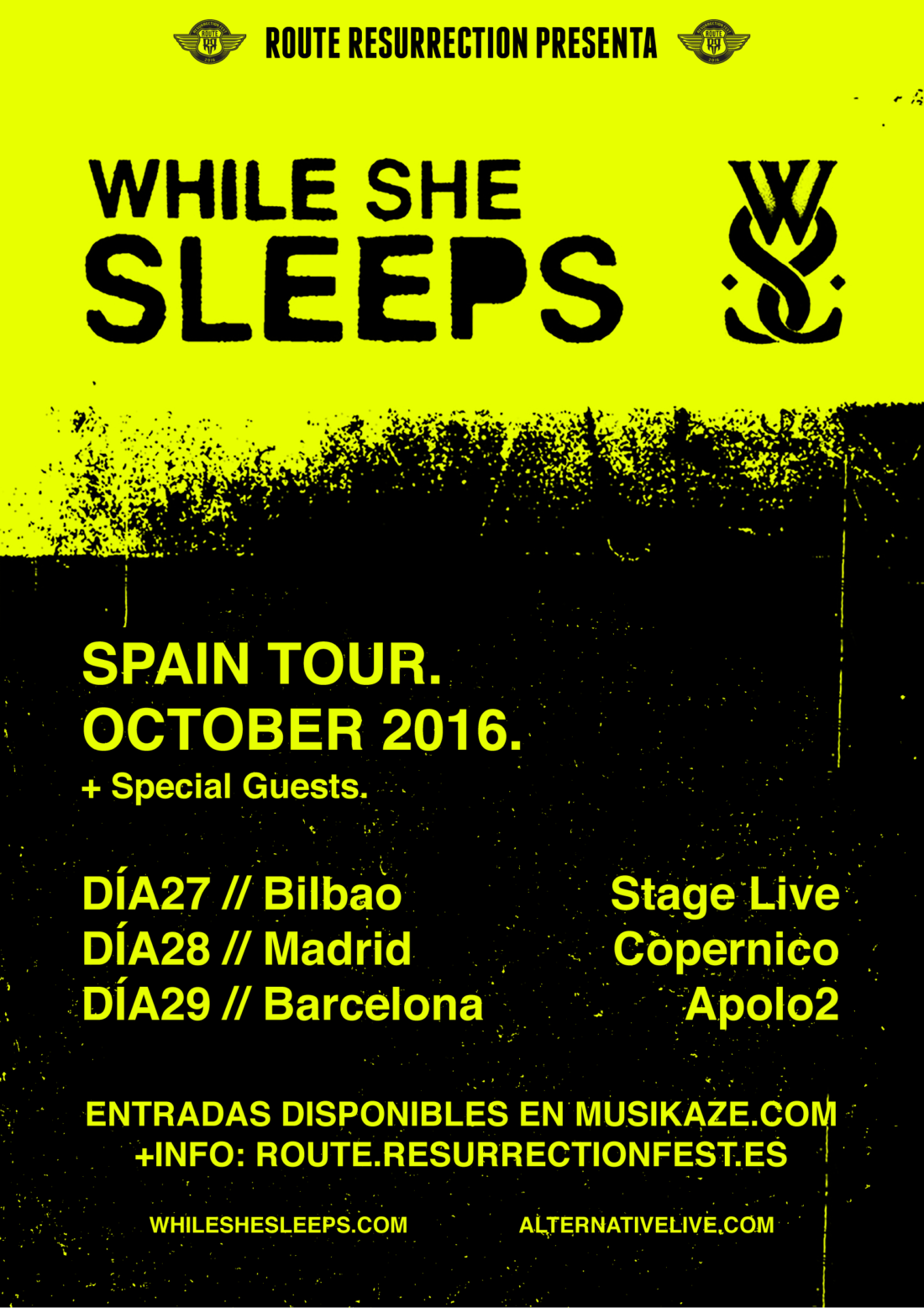 Nuevo Route Resurrection Fest: While She Sleeps en Bilbao, Madrid y Barcelona