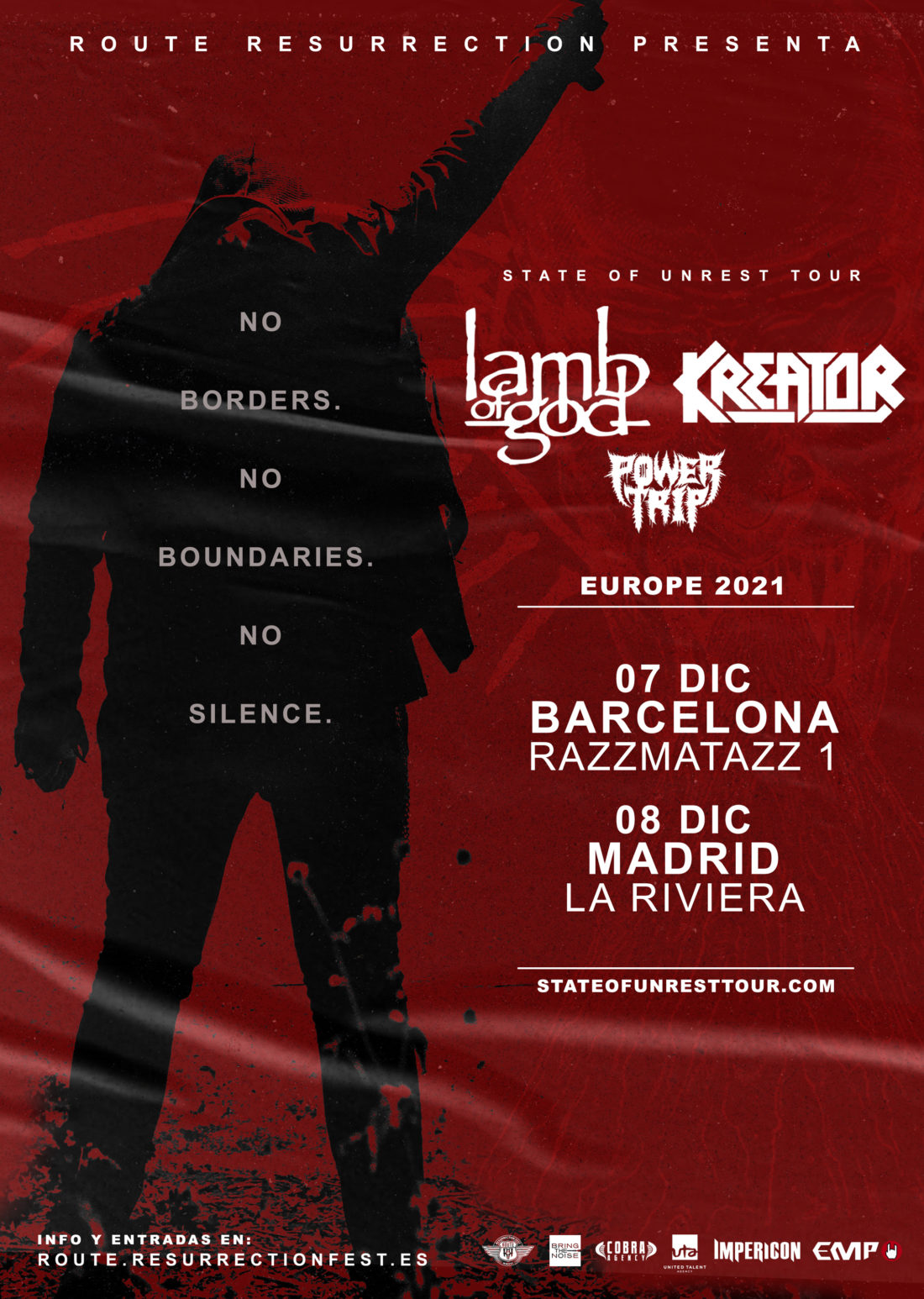 Anunciadas las nuevas fechas de la gira de Lamb of God y Kreator para 2021