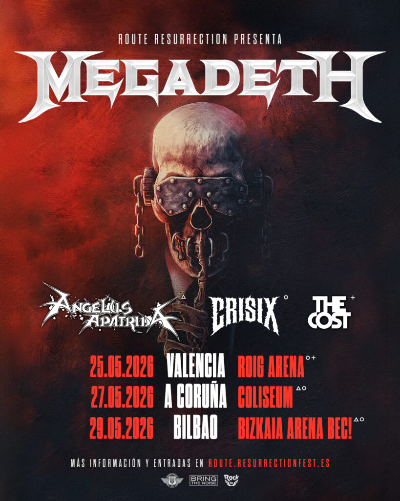 Angelus Apatrida, Crisix y The Cost serán los invitados del tour despedida de Megadeth por España