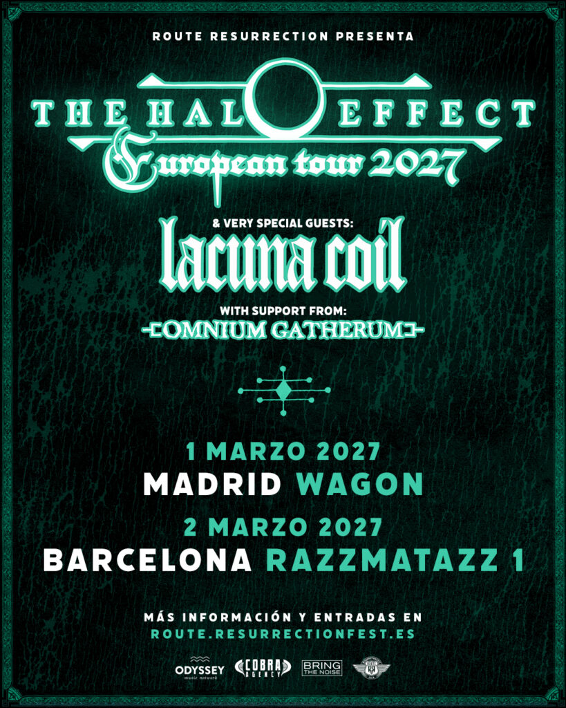 ¡THE HALO EFFECT VENDRÁN A ESPAÑA EN 2027 CON LACUNA COIL Y OMNIUM GATHERUM!